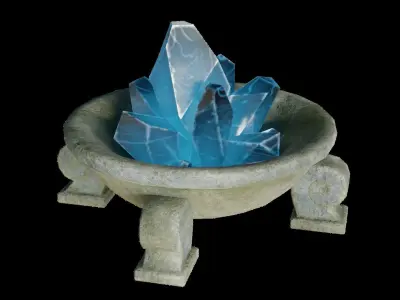 Stone Lights Fire - Lights Pit Candles Crystal 13 Piece Set Low-poly 3D model