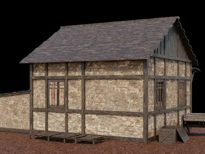 Medieval Village Asset 07 - 4K Textures Game Ready Low-poly 3D model