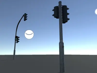 PBR Trafficlighs EU Low-poly 3D model
