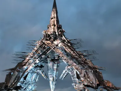 Amon Ra Sci fi Pyramid Dark Tower 2 3D model