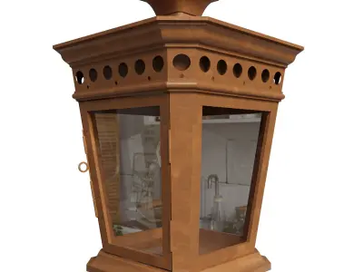 Custom made copper hanging pendant street lantern 3D model