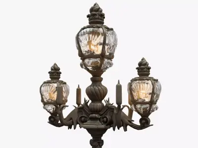 French Street Lamp Low-poly 3D model