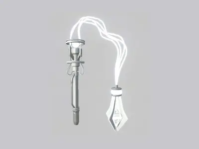 SciFi Flail A06 Full White - Sci Fi Weapon Design Low-poly 3D model