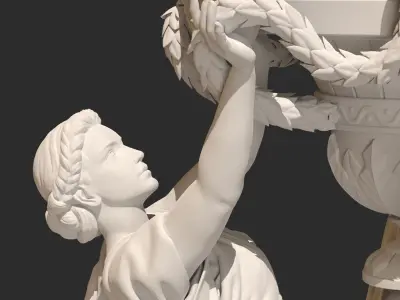 European Fountain Sculpture 3D Model 3D model