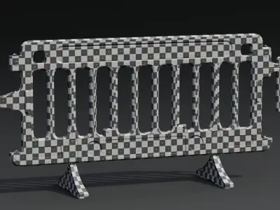 Plastic Barricade PBR Game-Ready Low-poly 3D model get
