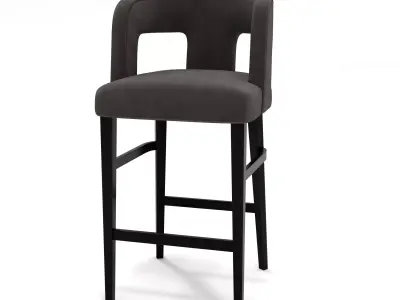 royal black bar chair 3D model
