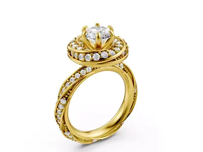 Royal Twist  ring 3D print model