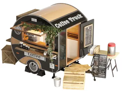 Foodtruck trailer set 6 3D model