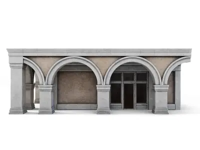 Tenement Building Ground Floor Low-poly 3D model