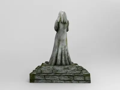 Shrine Lady With Goose Low-poly 3D model