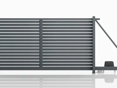 Aluminum Electric Sliding Gate - Model 2 - 10cm - 3D model