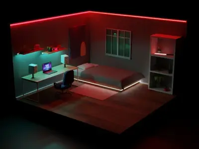 Cool Room NFT Low-poly 3D model