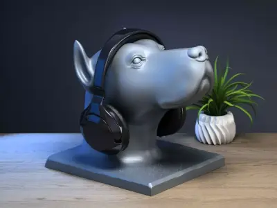 dog head pen holder Cyborg pen holder 3D print model