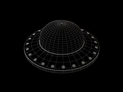 Cartoon UFO v1 004 Low-poly 3D model