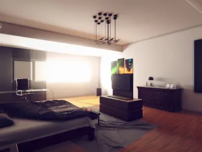 Modern Archviz Bedroom Low-poly 3D model