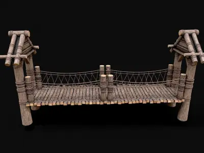 Modular Viking Bridge 2 Low-poly 3D model