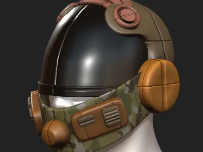 Gas mask respirator scifi futuristic 3d  Low-poly 3D model 35