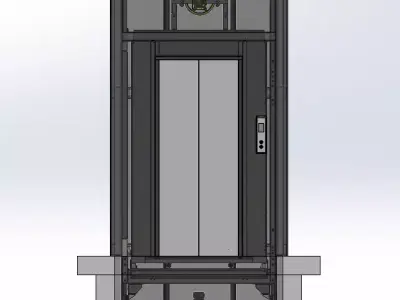 Elevator center opening doors - Elevator Full CAD Design 3D model