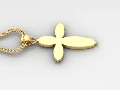 Light Gold 18K Cross Pendant 1CP072 3D print model