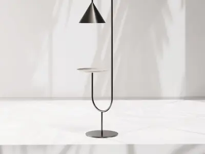Miniforms OZZ Floor Lamp Laquered Black and Ash 3D model