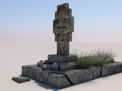 Cemetery 3d model Low-poly 3D model buy