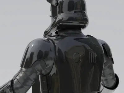 Star Wars- First Order Tie PIlot Game Ready Rigged Low-poly 3D model