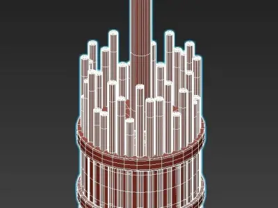 gisken modern brass pendant light 3D model