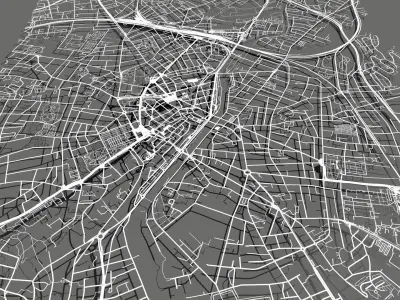 Cityscape Le Mans France 3D model