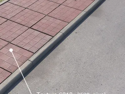 pavement sidewalk tiles Low-poly 3D model