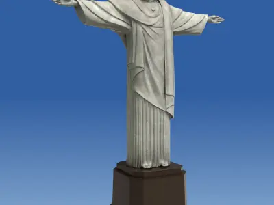 Christ Redeemer statue Low-poly 3D model