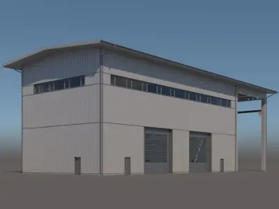 industrial building 3D model Textured