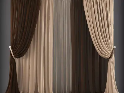 Curtain 3D model 277 Low-poly 3D model