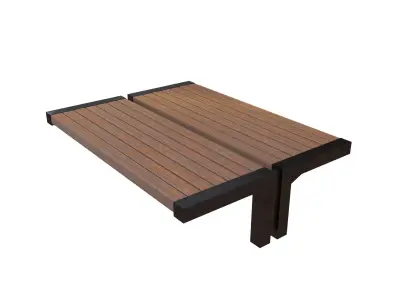 Group Modern Outdoor Bench v3 002 Low-poly 3D model