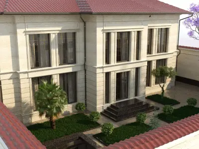 House with courtyard 3D model