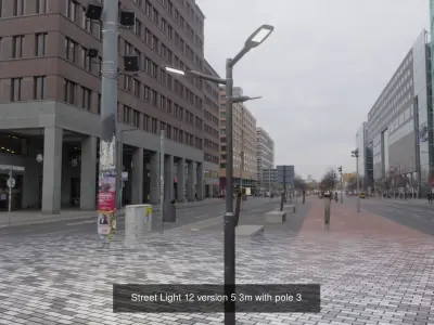 Street Light 12 with pole 3 3D Model Pack