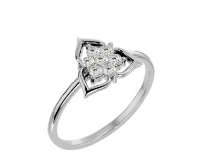 Light Minimalist Diamond Ring 3D print model 36