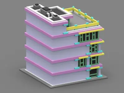 House Voxel - 4 Low-poly 3D model