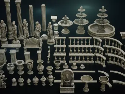 Garden Decor Collections 3D Model Pack