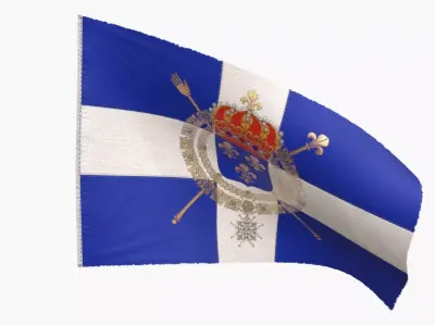 Naval flag of the Kingdom of France 1365 - 1792 Low-poly 3D model