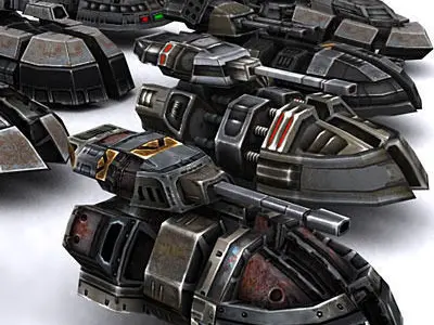 Sci-Fi hover tanks Low-poly 3D model