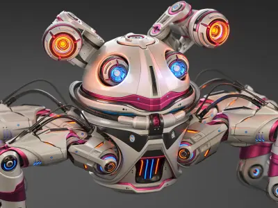 Sci-Fi Quadruped Robot - Rigged 3D model