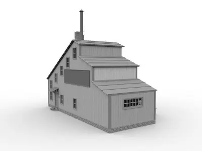 HO scale Workshop model 1 87 scale for railway diorama 3d print  3D print model
