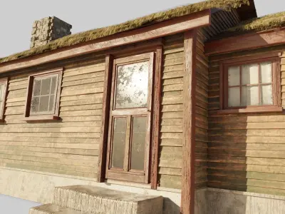 cabin house model with pbr textures Low-poly 3D model