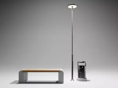 Modern Urban Street Furniture Set1 3D model