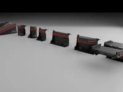 Sci fi Modular Environment Pack low poly Low-poly 3D model