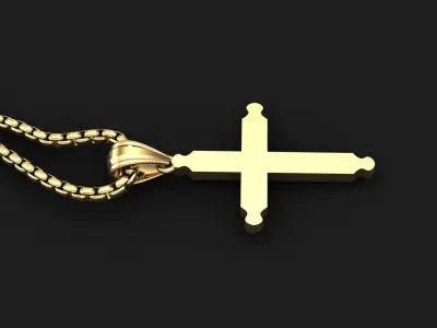 High Cross Pendant Light Gold 18K 3CP042 3D print model