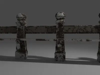 Road Side Seat  Low-poly 3D model