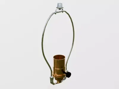 Basic Lamp Socket with Bale and Finial Low-poly 3D model