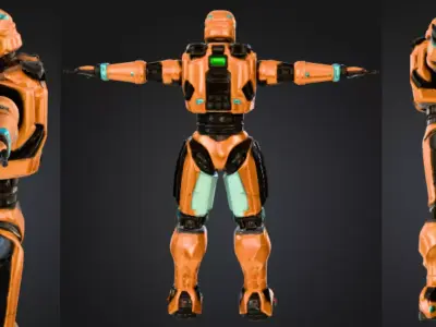 Sci-Fi Armored Soldier - Game Ready Low Poly Low-poly 3D model