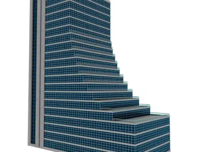 Simple Skyscraper Model with Terraces 3D model